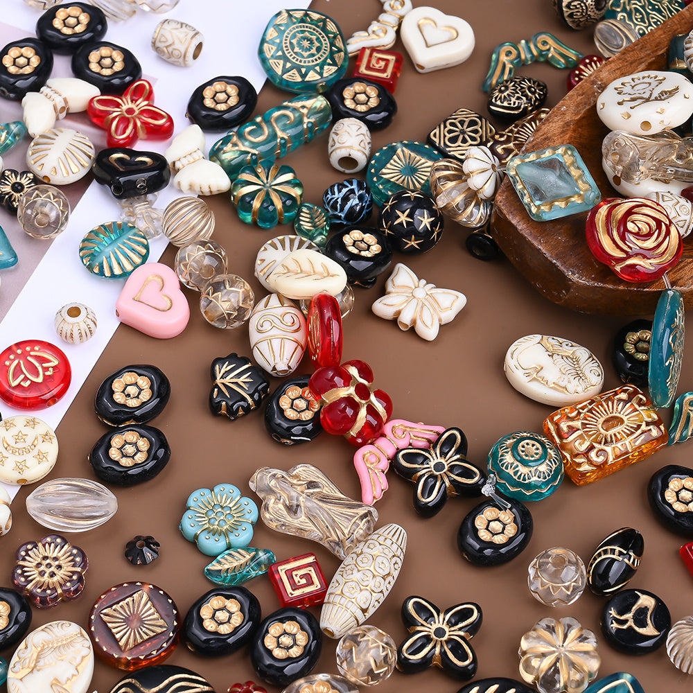 Vintage Floral Acrylic Bead Set