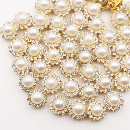 Golden Flower Claw Rhinestone Embellishments