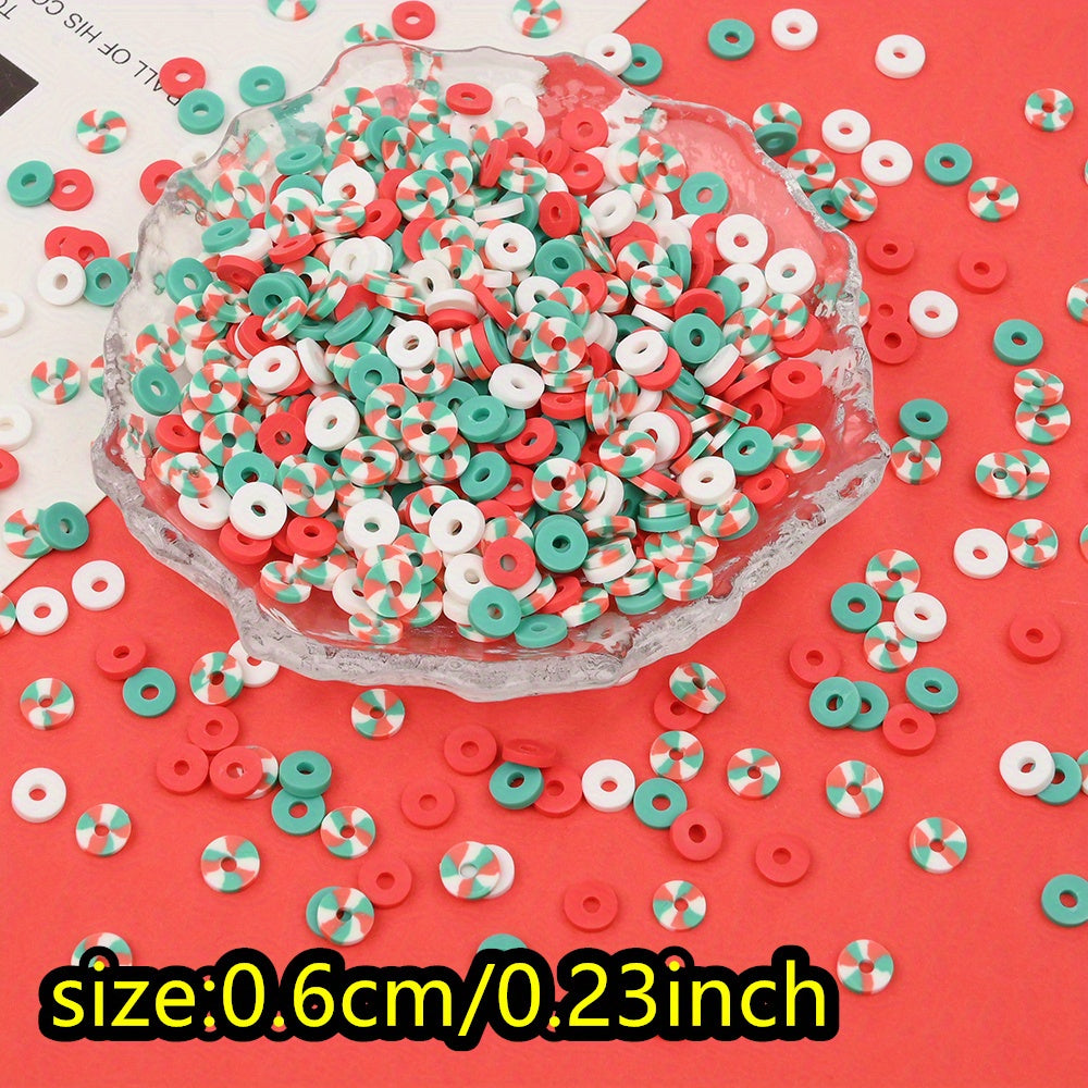 50g/bag 6mm Christmas Polymer Clay Heishi Beads