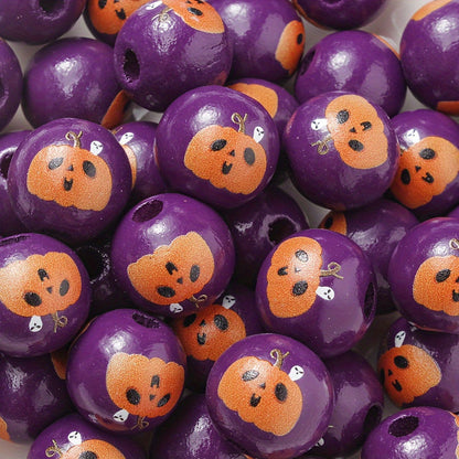 Halloween Bat Black Cat Wooden Spacer Beads
