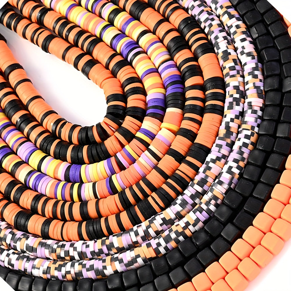 1PC 6mm Flat Round Polymer Clay Bead Set