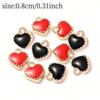 Mini Heart Enamel Alloy Pendants