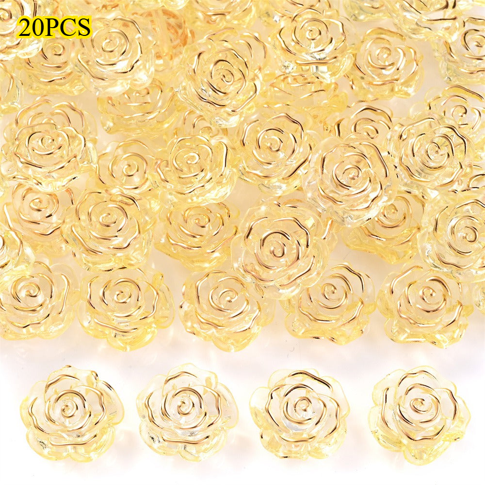 Transparent Camellia Flower Acrylic Beads