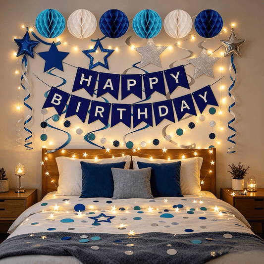 Blue Birthday Party Decoration Set