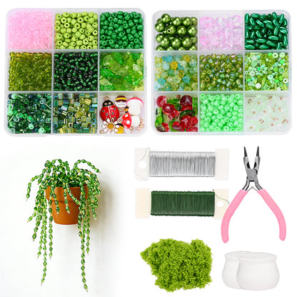 Green Glass Bead Set