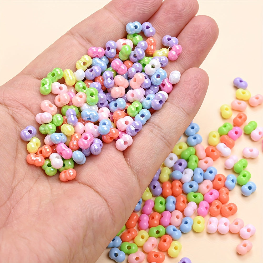 100/200PCS Multicolor Acrylic Peanut Bead Set