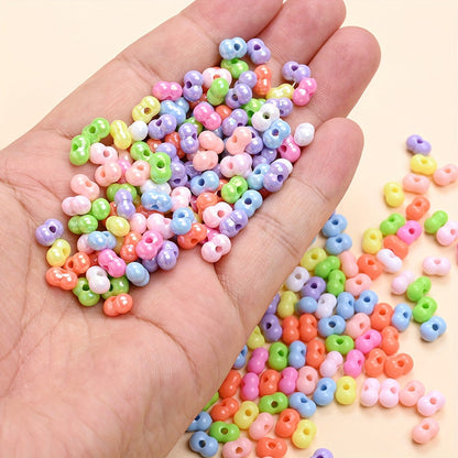 100/200PCS Multicolor Acrylic Peanut Bead Set