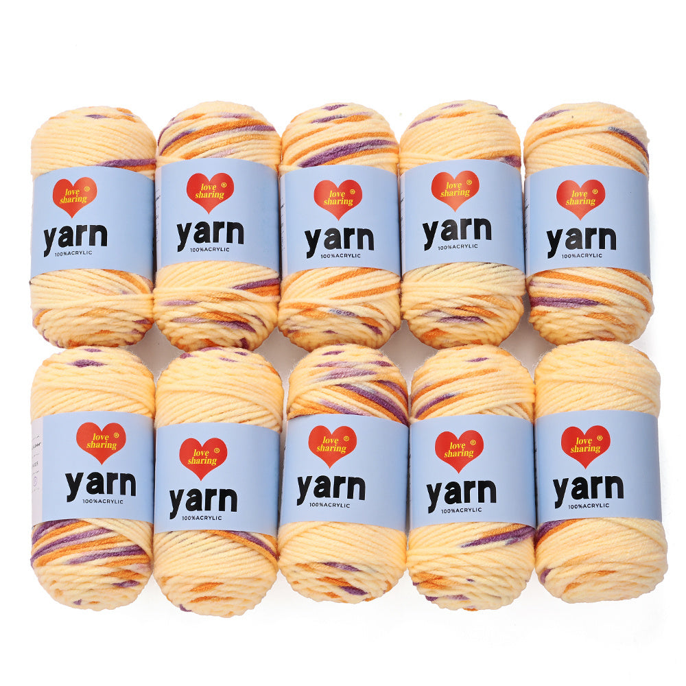 10PCS 10×4cm Rainbow Gradient Polyester Knitting Yarn