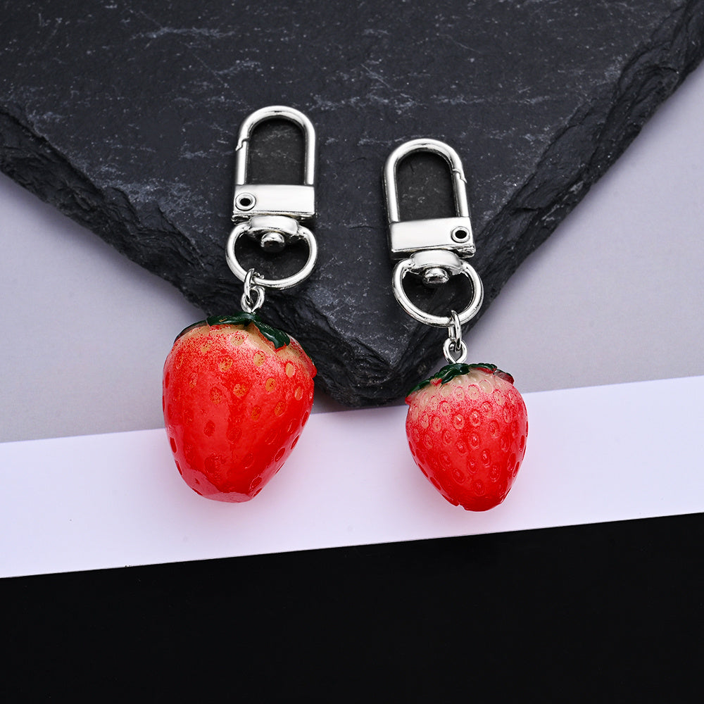 3D Strawberry Resin Pendant Charms