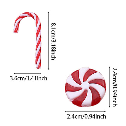 10PCS Christmas Acrylic Candy Cane Hanging Ornament Set