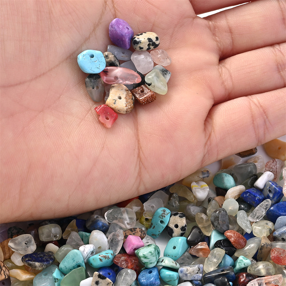 500-Piece 5-8 mm Mixed Irregular Natural Stone Chip Beads