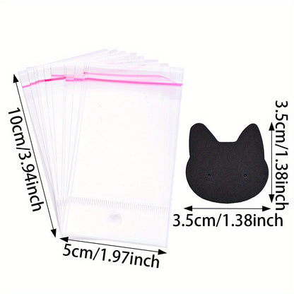 Colorful Cat Shape Jewelry Display Cards with Bags