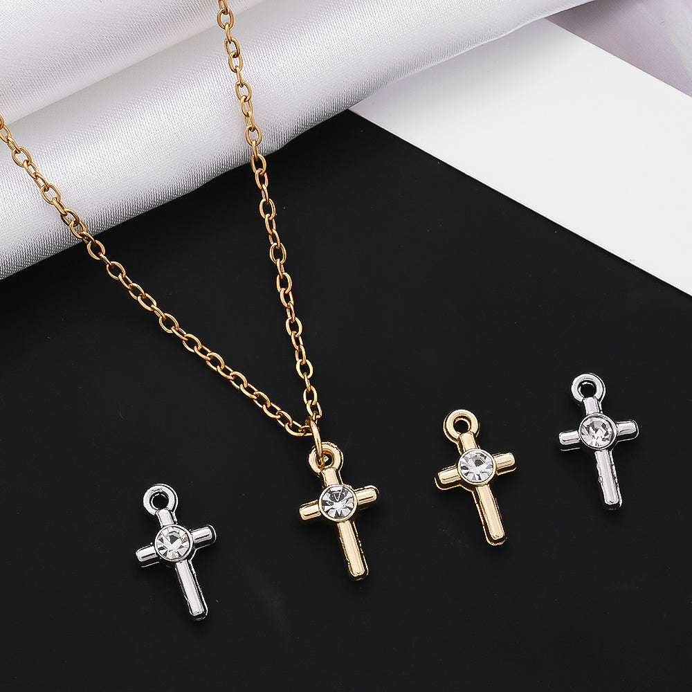 Rhinestone Cross Pendant Charms