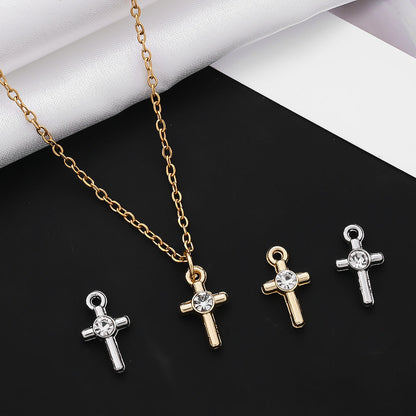 Rhinestone Cross Pendant Charms