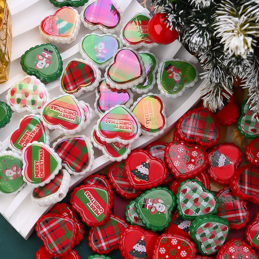 10PCS Multicolor Christmas Love Acrylic Bead Set