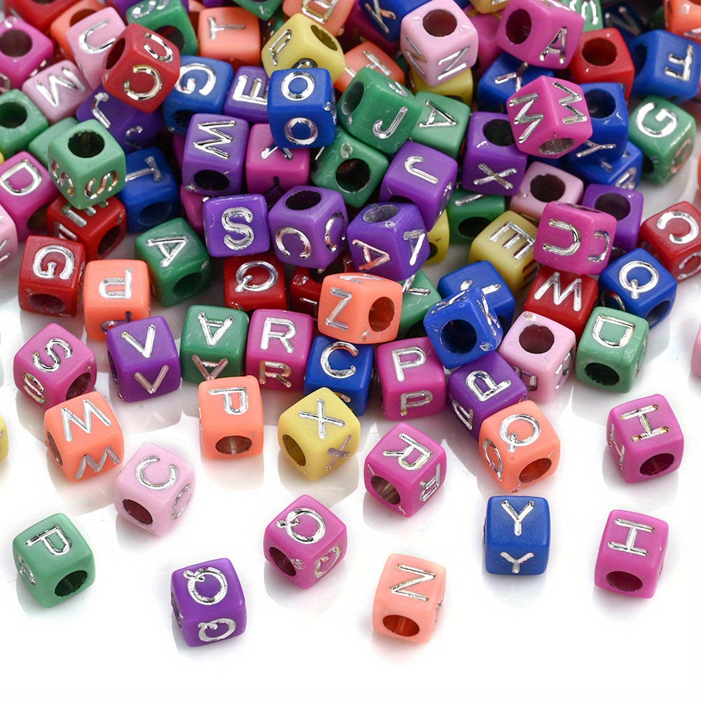 100PCS 4×7mm Heart-Shaped A-Z Letter Acrylic Bead Set