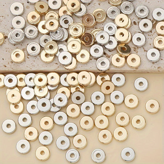 100PCS 8mm Round & Flat Wheel Plastic Spacer Bead Set