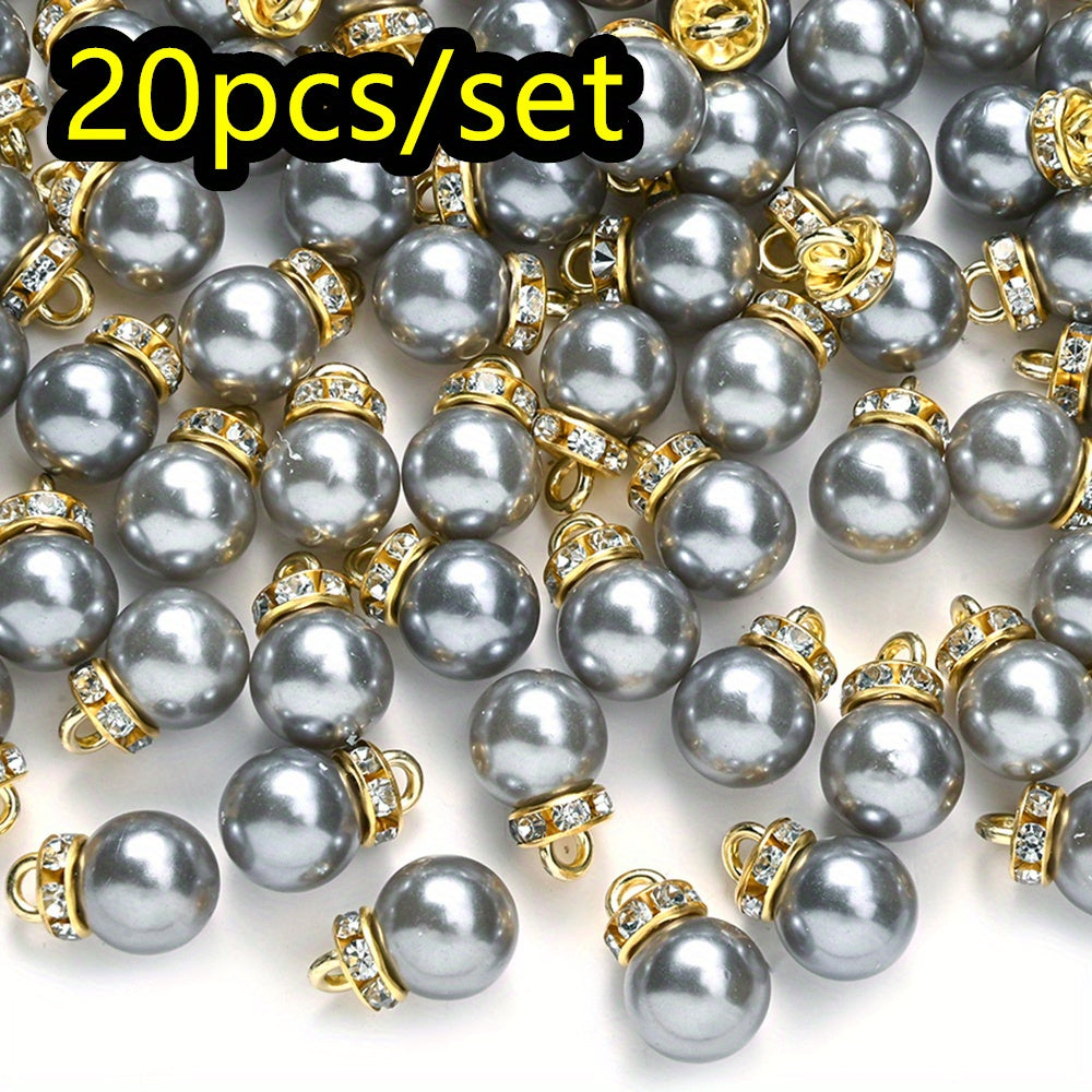 20pcs/set Shiny CCB Christmas Imitation Pearl Pendant Beads