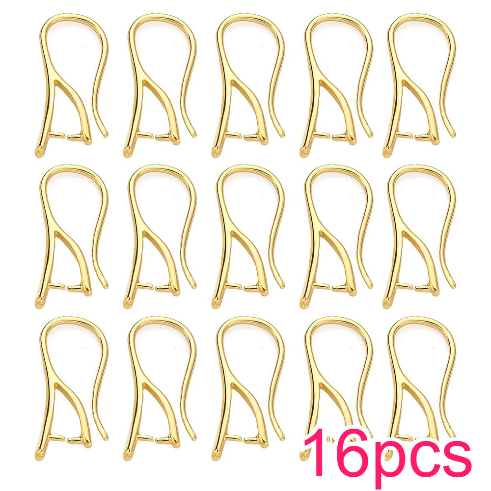 16-Piece Gold & Silver Earring Hook Clip Findings