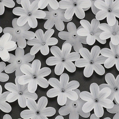 White Six-Valve Acrylic Beads
