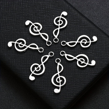 Silver Music Symbol Metal Pendant Charms