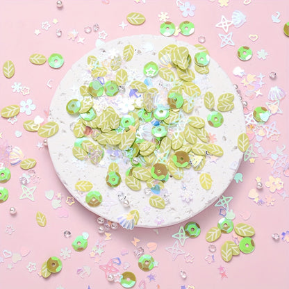 10g Green Pearlescent Bead & Sequin Mix