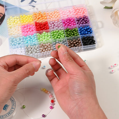 1400pcs 6mm Imitation Pearl Beads Kit