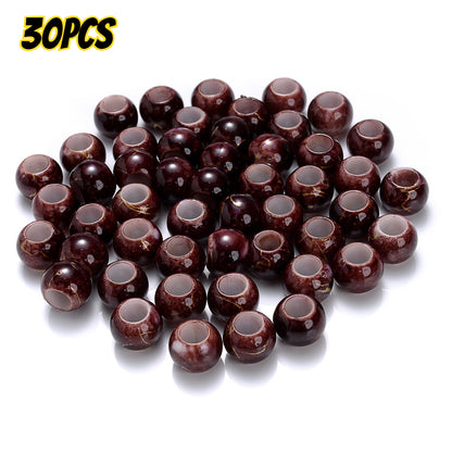 30pcs 10x8mm Multicolor Round Acrylic Dotted Beads