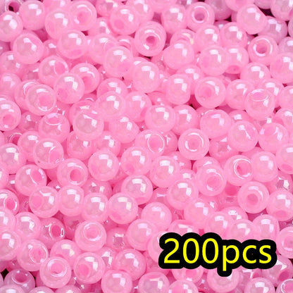 200pcs 4mm Super Shiny Glass Ice Beads