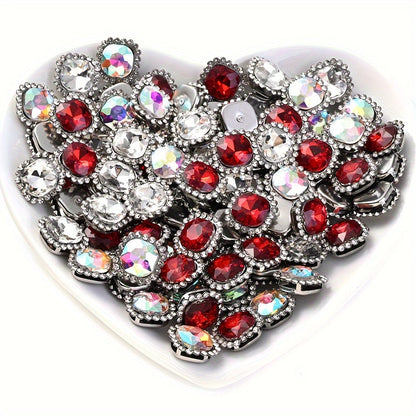 10PCS 14mm Sunflower Rhinestone & Pearl Flower Pendant Set