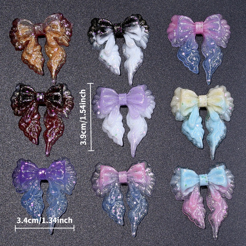 Glow Gradient Bow Resin Patches