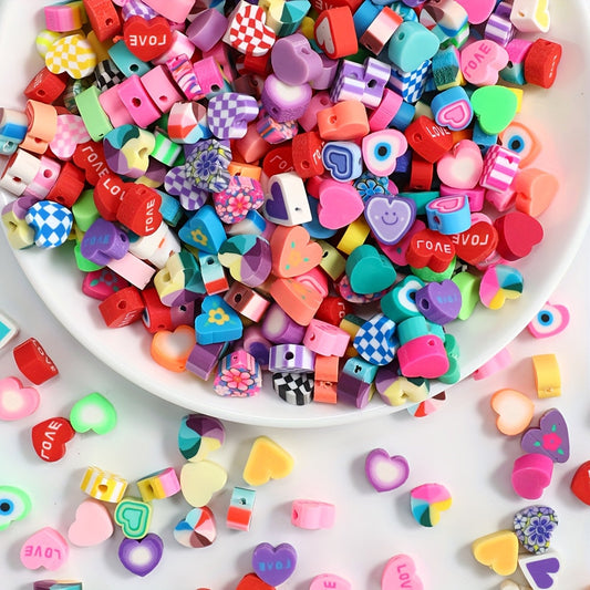 Colorful Polymer Clay Love Spacer Beads