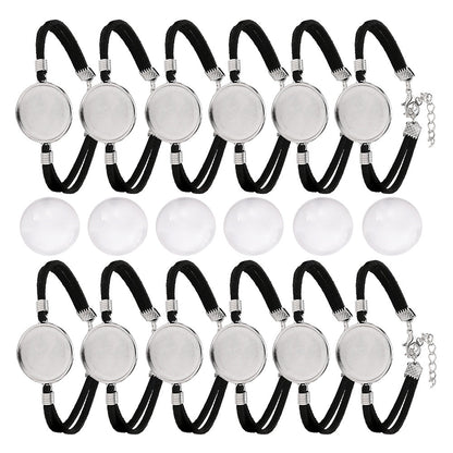 20/32PCS 20mm PU Leather Bracelet Blanks for DIY Jewelry