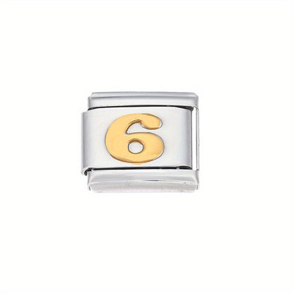 Golden Arabic Numeral Bracelet Module