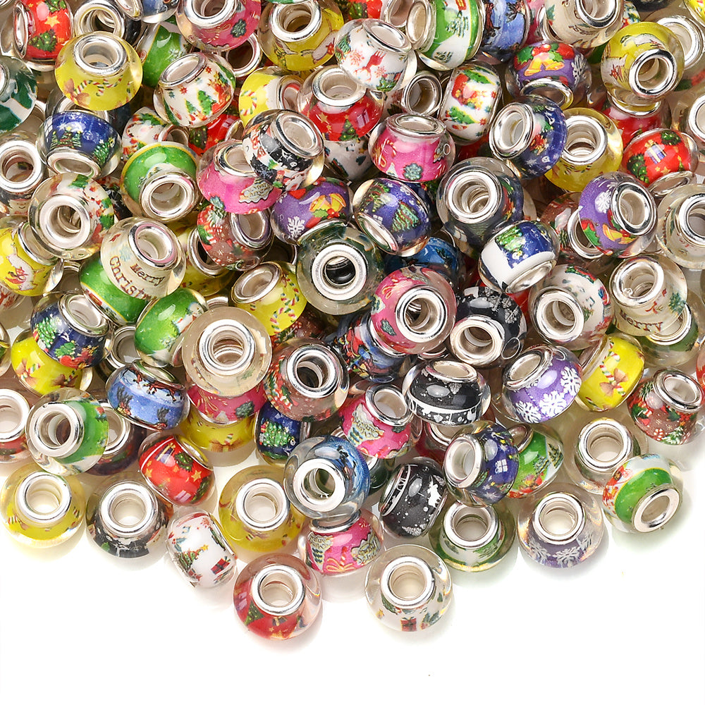 Christmas Lampwork Style Beads