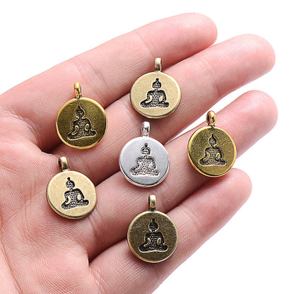 Round Buddha Alloy Pendants