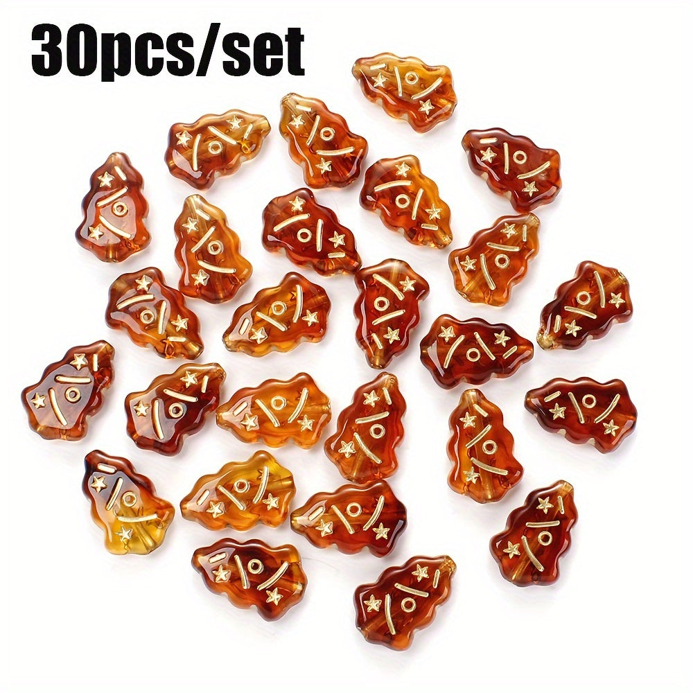 30pcs/set Shiny Christmas Tree Acrylic Beads