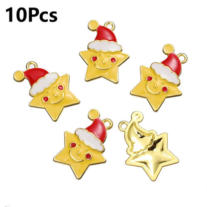 10/18PCS 13–29mm Christmas Alloy Pendant Set