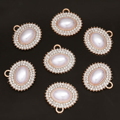Rose Golden Pearl Rhinestone Pendants