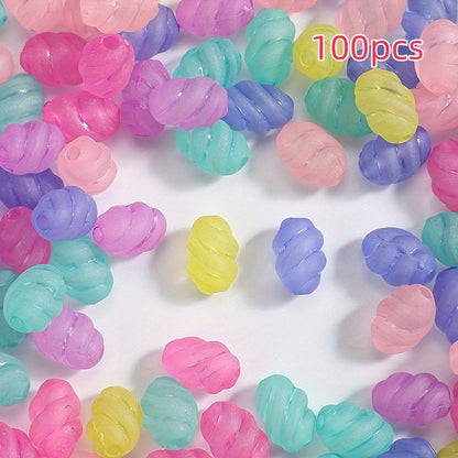 100pcs Mixed Color Oval Acrylic Beads