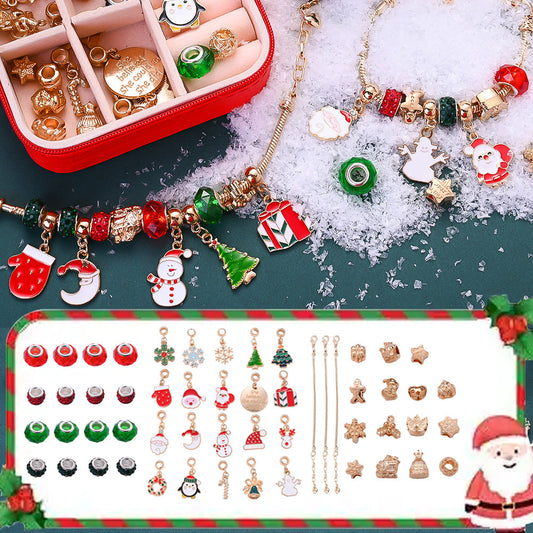 55-Piece Christmas-Themed Bracelet Making Kit