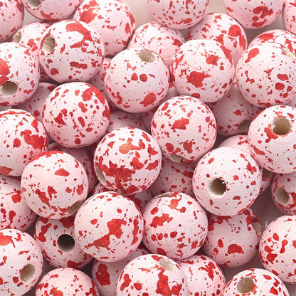 10PCS 16mm Pumpkin-Shaped Wooden Bead Set