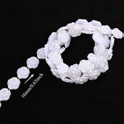2m Imitation Pearl & Shell Rose Flower Bead Chain