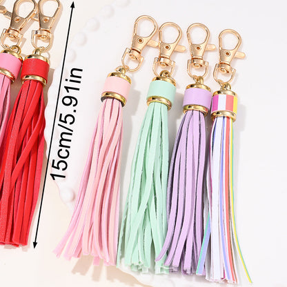 PU Leather Tassel Lobster Clasp Charms