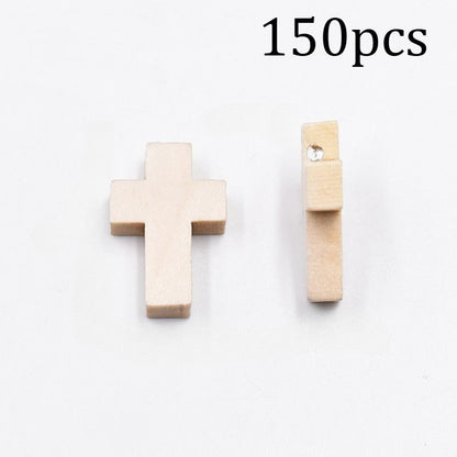 Natural Wood Cross Charms