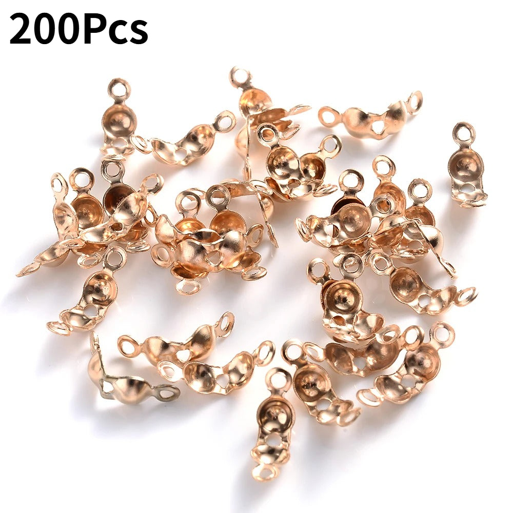 100/200pcs 4x8mm Ball Chain Connector Crimp Beads