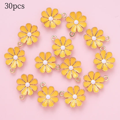 Color Block Daisy Enamel Charms