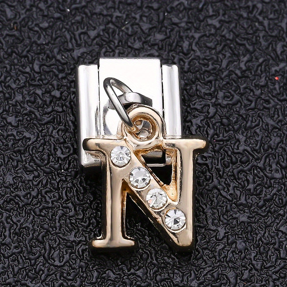 1PC Rhinestone A-Z Letter Modular Bracelet Charm Set