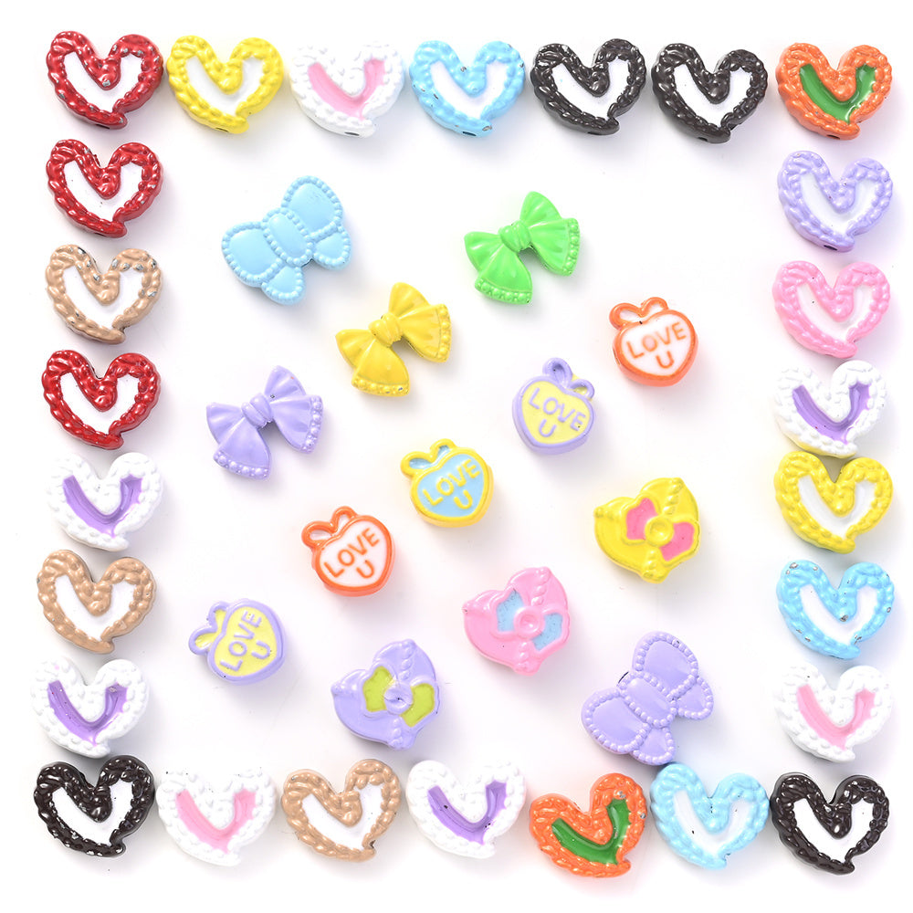 Heart Butterfly Bow Alloy Beads