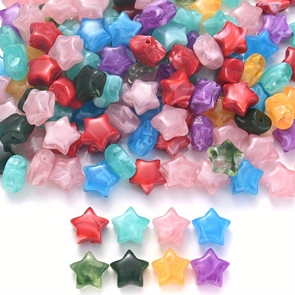 Stained Acrylic Star & Heart Beads